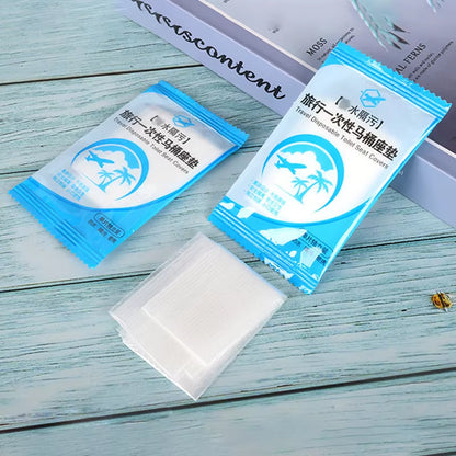 50-Pack Individually Wrapped Disposable Waterproof Toilet Seat Covers with Non-Slip Design for Travel and Protection