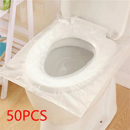 50-Pack Individually Wrapped Disposable Waterproof Toilet Seat Covers with Non-Slip Design for Travel and Protection